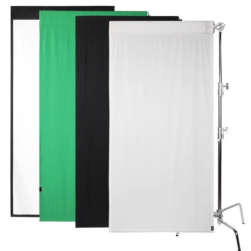 4'x8' 1.2x2.4m Floppy Flag Frame, UltraBounce, Solid Back, Blue/Green, Half Grid