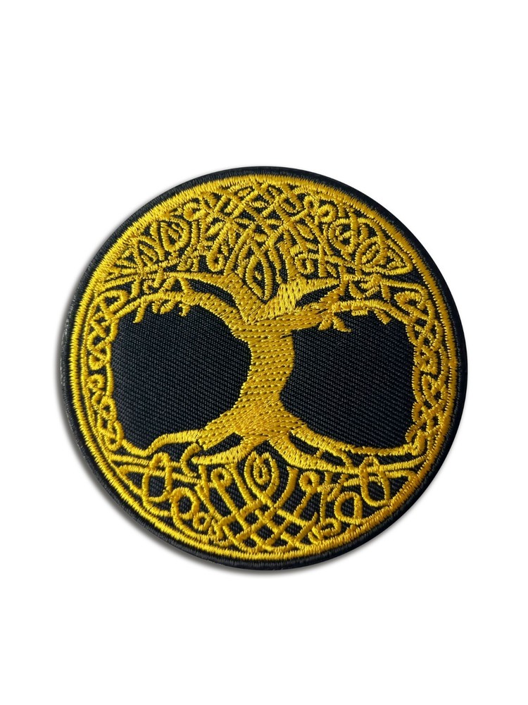 Tree of Life - Yellow - Embroidered Patch 3" - Hook and Loop - Tactical Patch