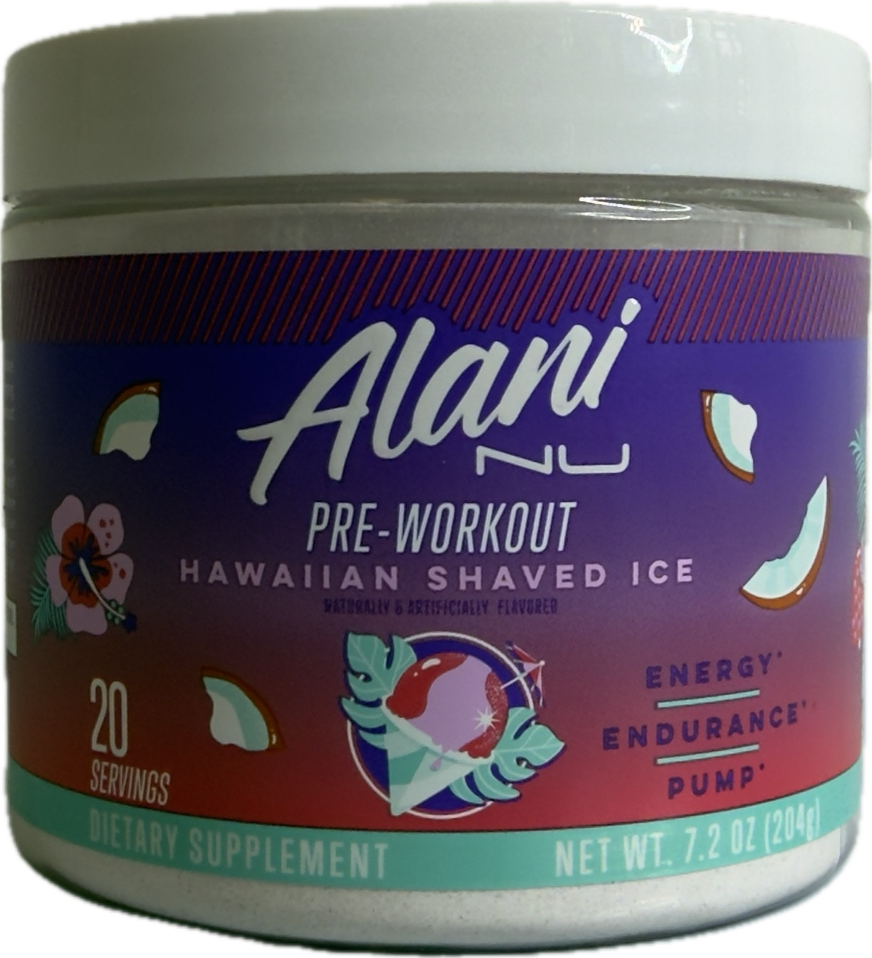 Alani Nu Pre-Workout Powder Hawaiian Shaved Ice 7.2 oz EXP: 02/27 (New/Unused)