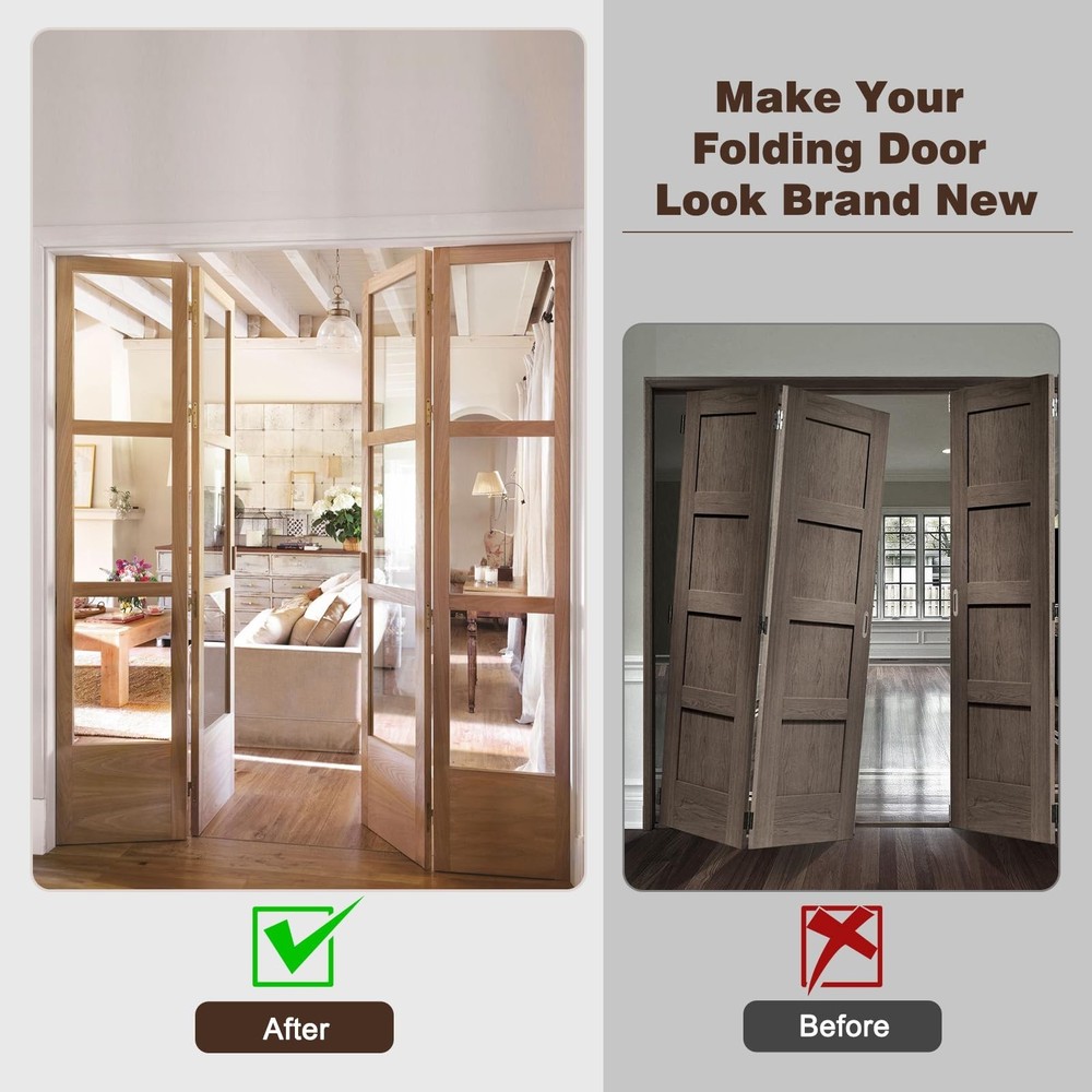 2 Pack Bifold Door Hardware Replacement Kit Top Bottom Bracket Pivot Guide Wheel