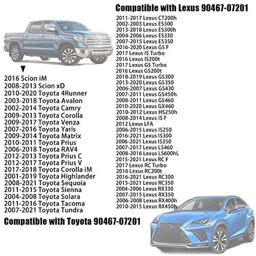 100Pcs Nylon Engine Under Cover Push-Type Retainer Clips Engine 90467-07201