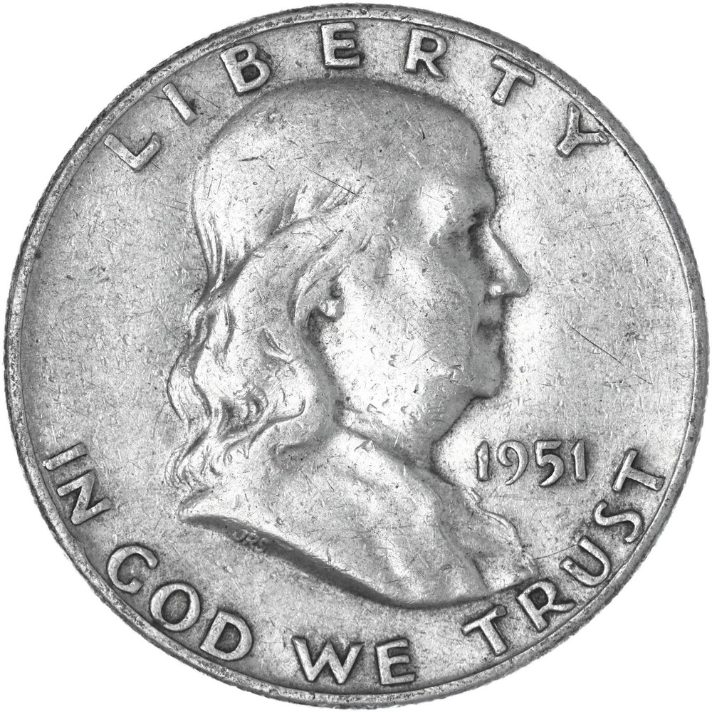 1951 D Franklin Half Dollar Very Fine 90% Silver
