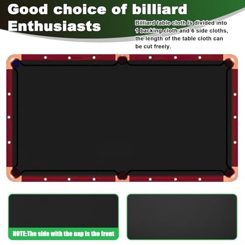 8ft Pool Table Replacement Kit - Billiard Rail Rubber Bumpers & Felt Cloth Set