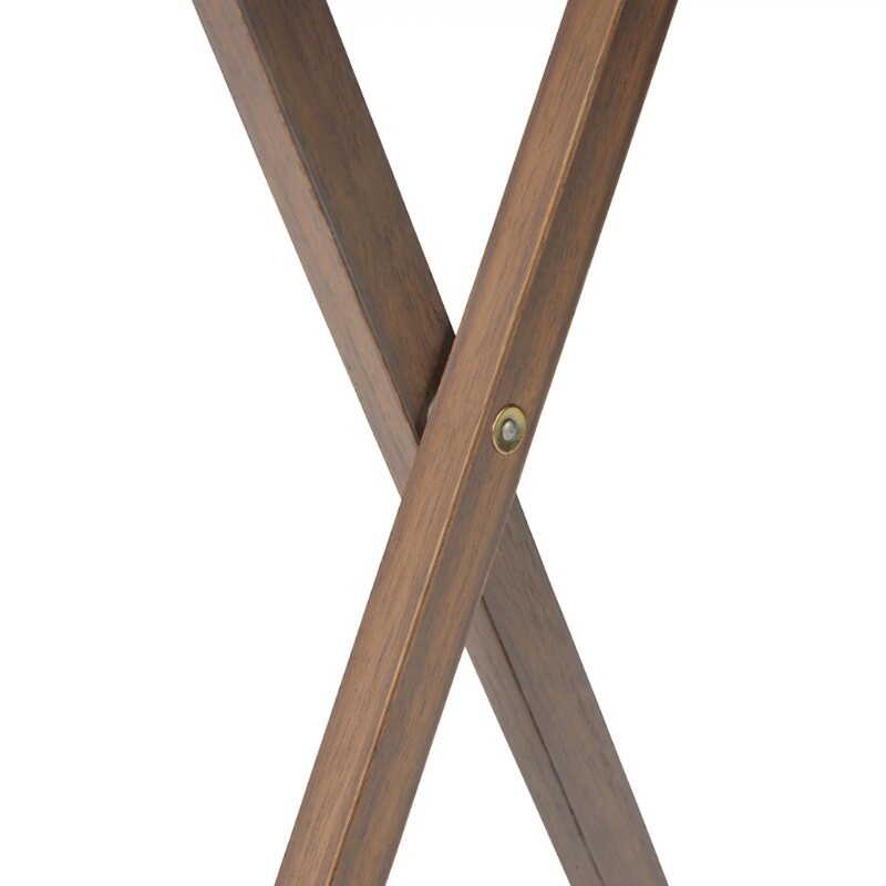 Rustic Gray Oversized Tray Table - Indoor Folding Design, 26" x 23.6" x 17.7"