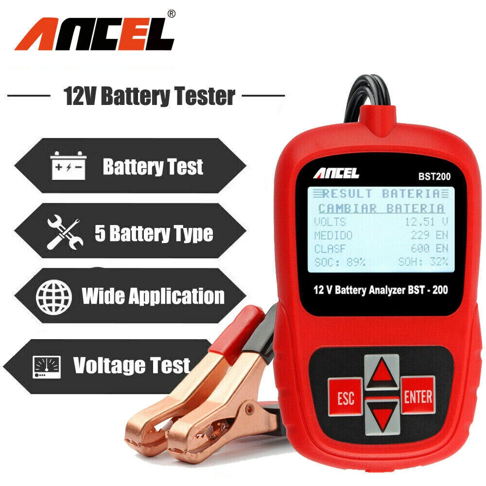 ANCEL BST200 Car Battery Load Tester Bad Cell Test + Protective Case Storage Bag