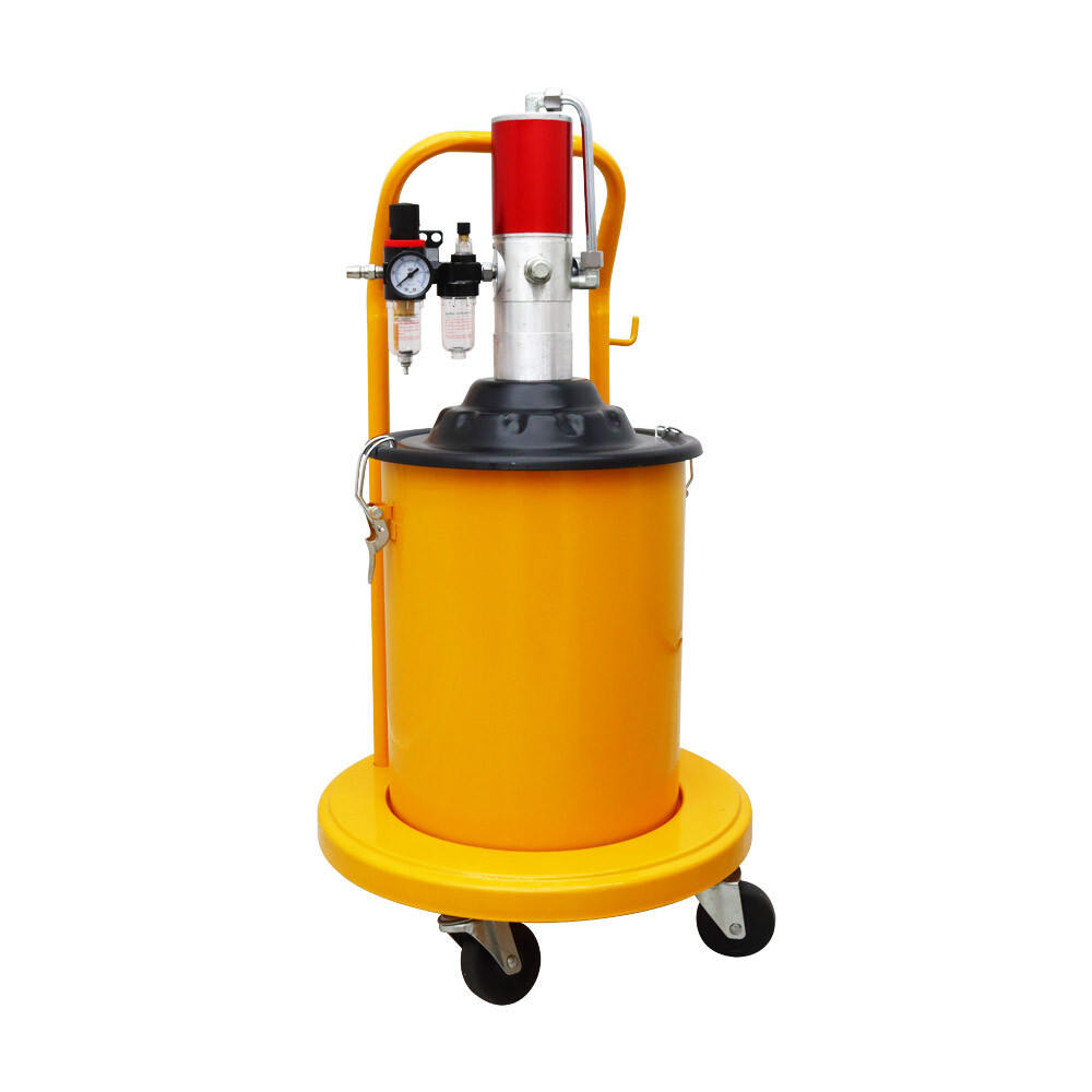 Portable 20L/5gal Pneumatic Compressed Grease Injector B Type Pressure Meter