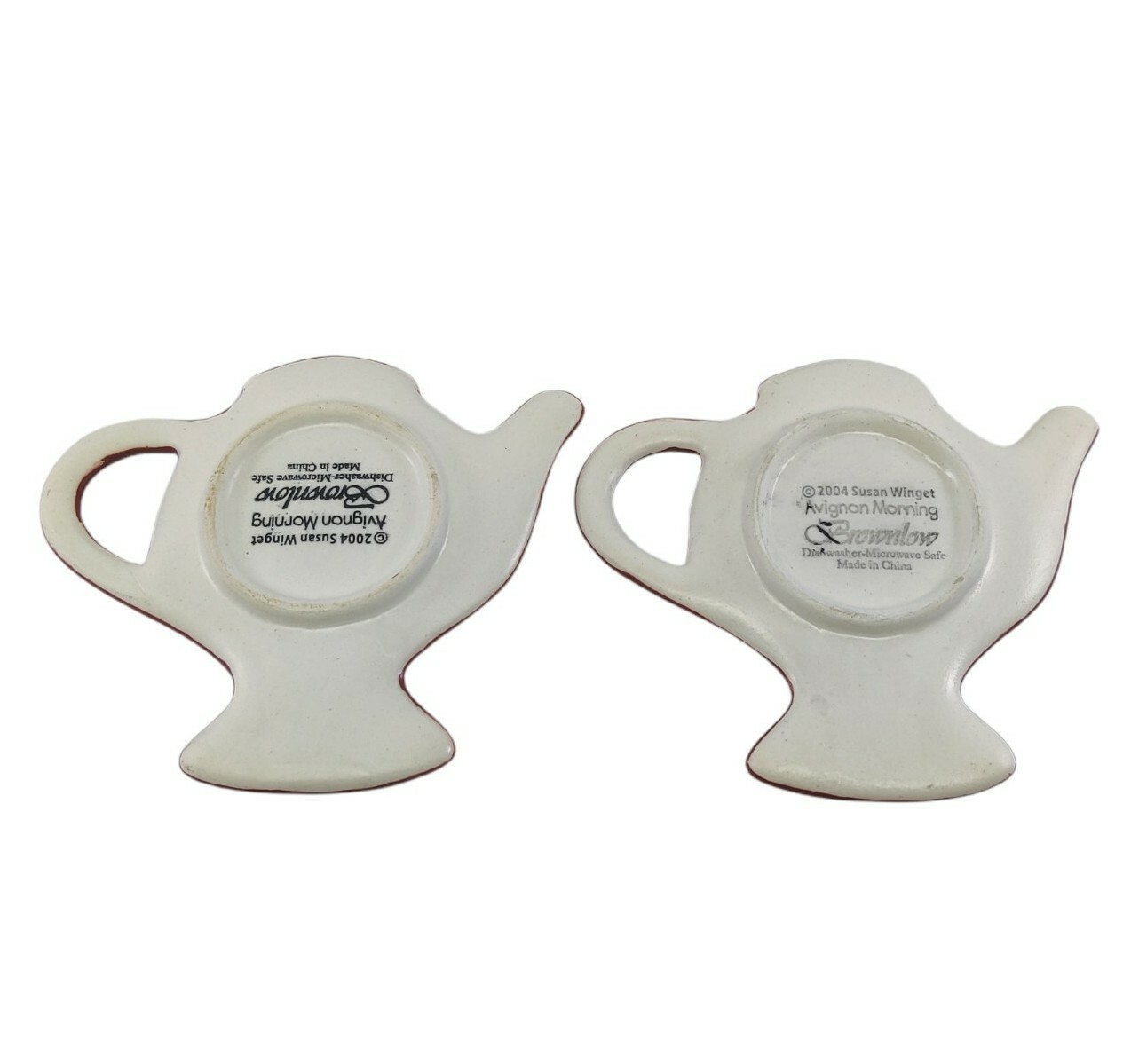 2 x Susan Winget Avignon Morning Brownlow Tea Bag Holders Rooster Sunflowers