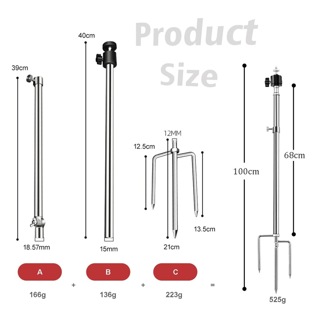 LOOKZOZO Spike Pole Mount Ground Stake, Stake with Black