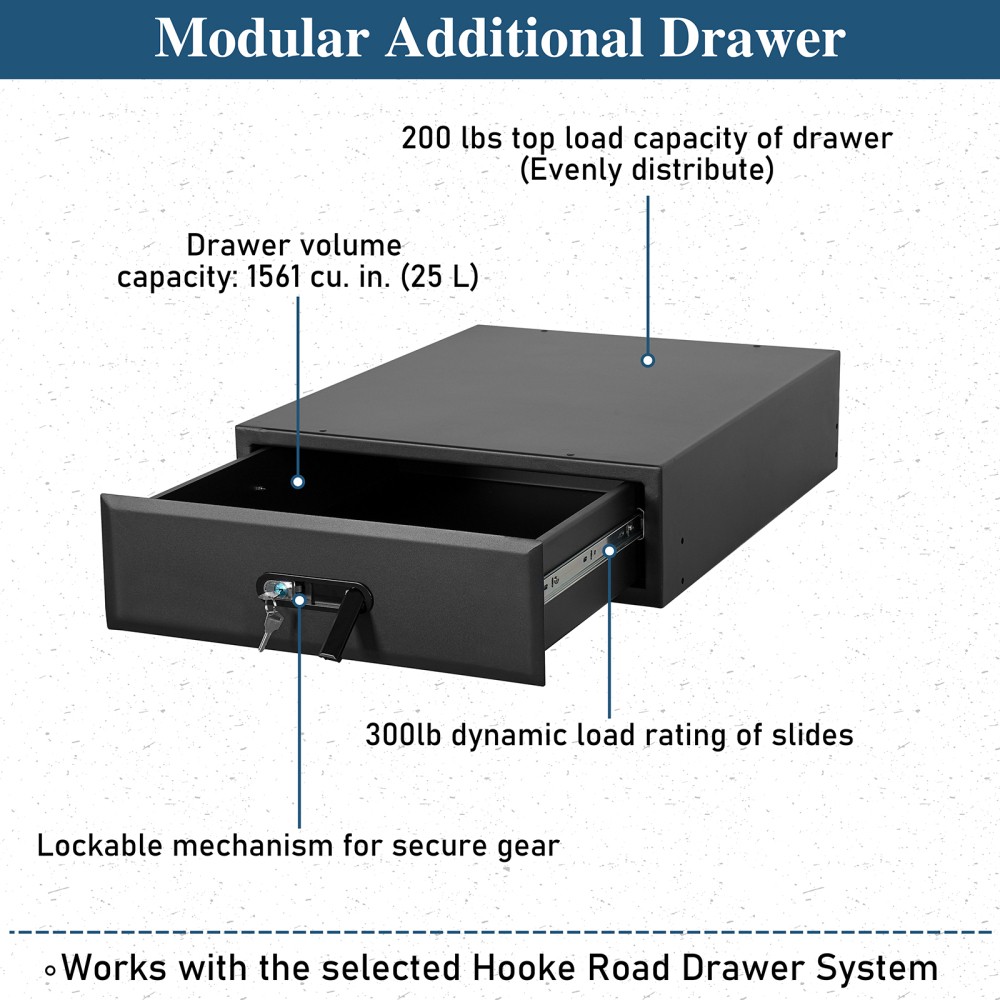Cargo Drawer & Fridge Slide Mount for 15-25 Jeep Wrangler JK JL Ford Bronco 4-Dr