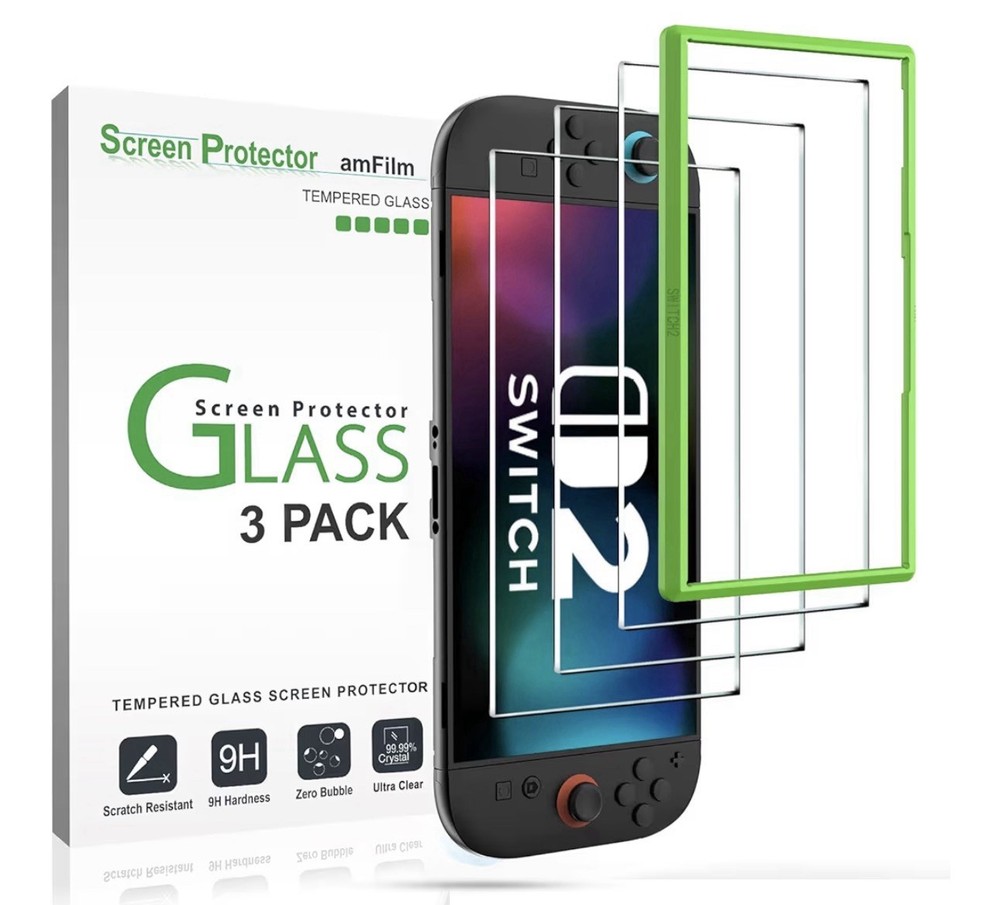 Tempered Glass Screen Protector Compatible Nintendo Switch 2 7.9inch 3pk