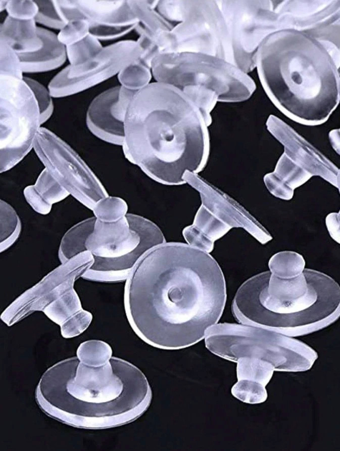 100 Pairs Silicone Earring Backs with Pad – Secure Hold for Heavy Drop Earrings
