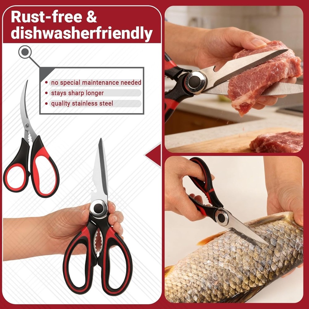 Stainless Steel Kitchen Scissors Set 2pk