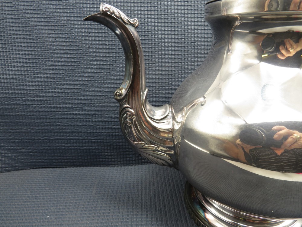 F B Rogers Silver Plate Hollow Ware Pattern #2351 Teapot 9 1/2" tall