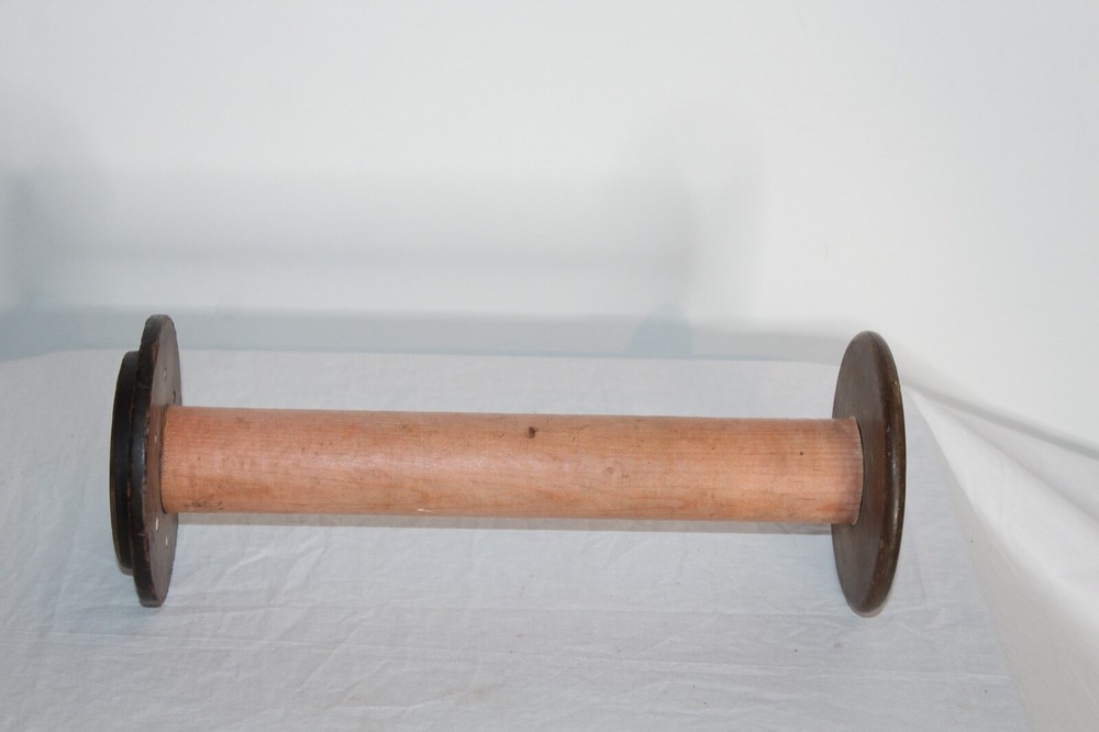 Industrial Textile Yarn Thread Spool Spindle Candlestick Holder #2 Folk Art