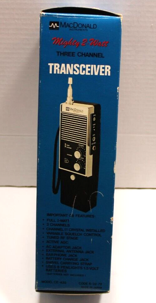 VINTAGE MACDONALD Mighty 2 WATT Three CHANNEL Transceivers ORG BOX UNTESTED