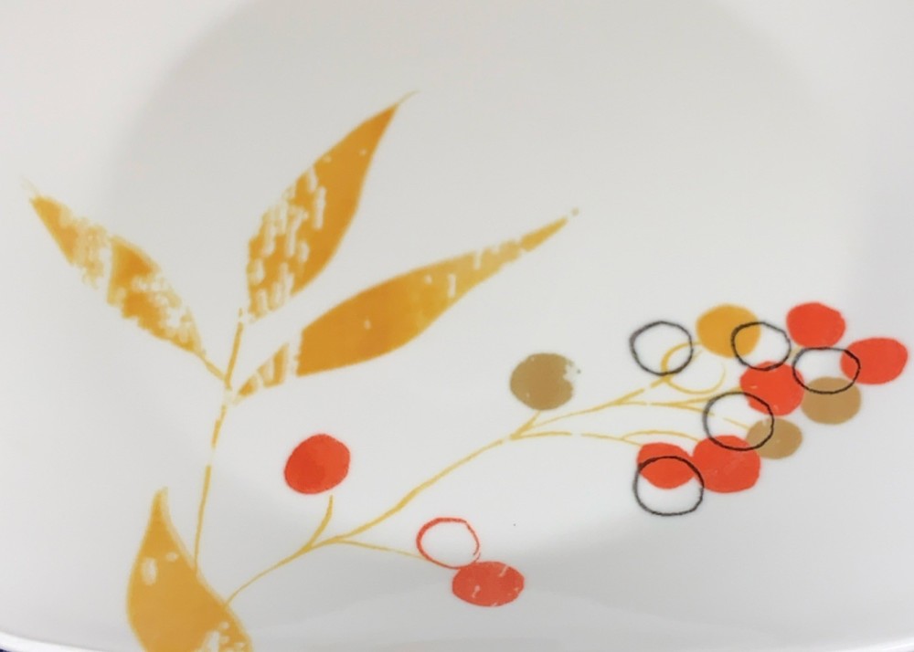 Corelle Vitrelle Square Salad Plate Botanical Pattern 9”