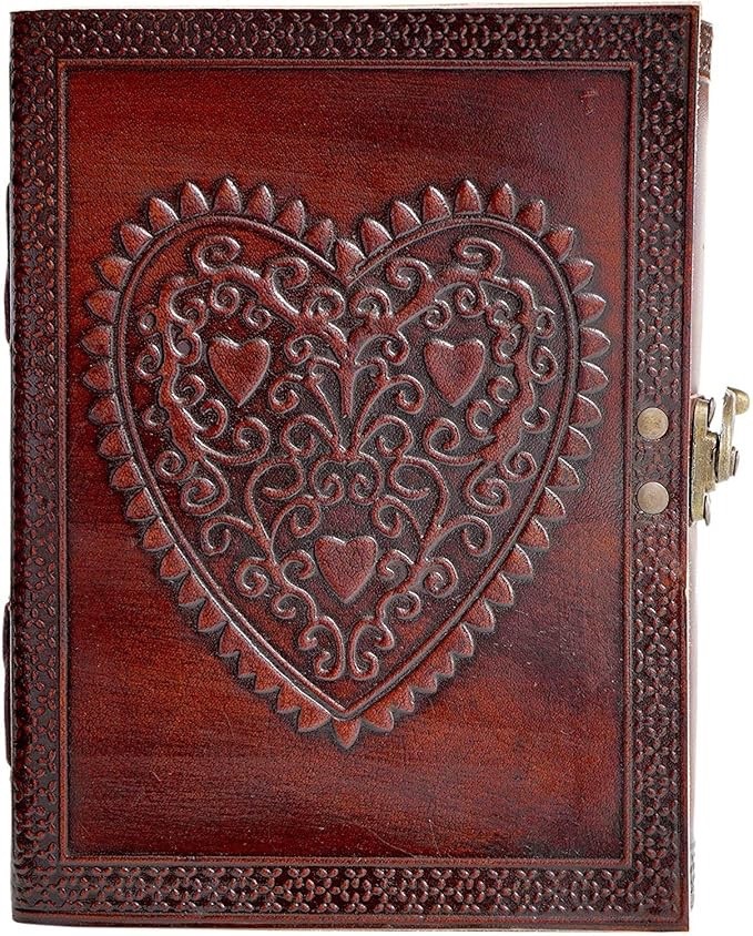 Handmade Leather Journal 8x6" Diary Notebook with Double Lock | 200 Lined Pages