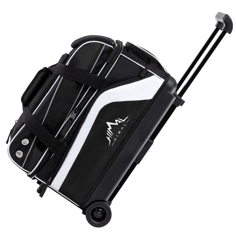 Double Roller 2 Ball Bowling Bag with Separate Shoe Compartment for Bowling S...