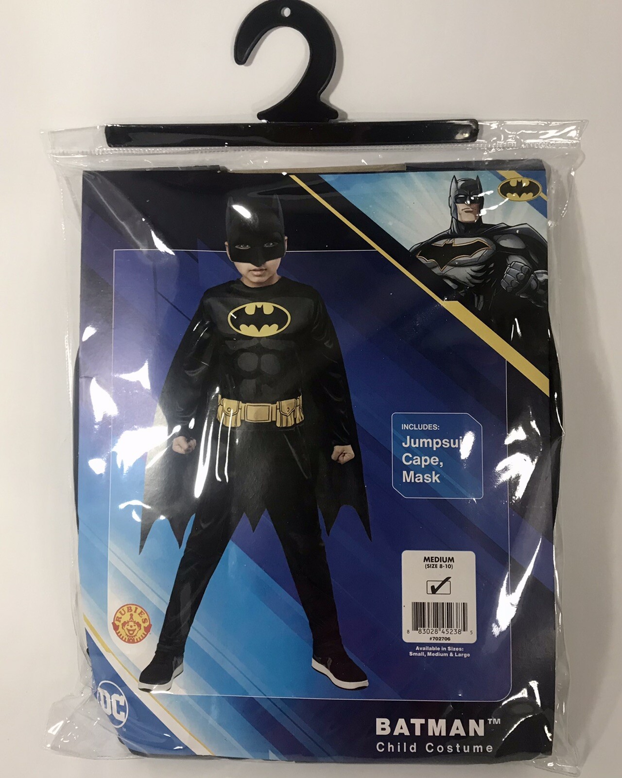 Rubies DC WB Batman Child Halloween Costume 3 Pieces Set Black Multiple Sizes