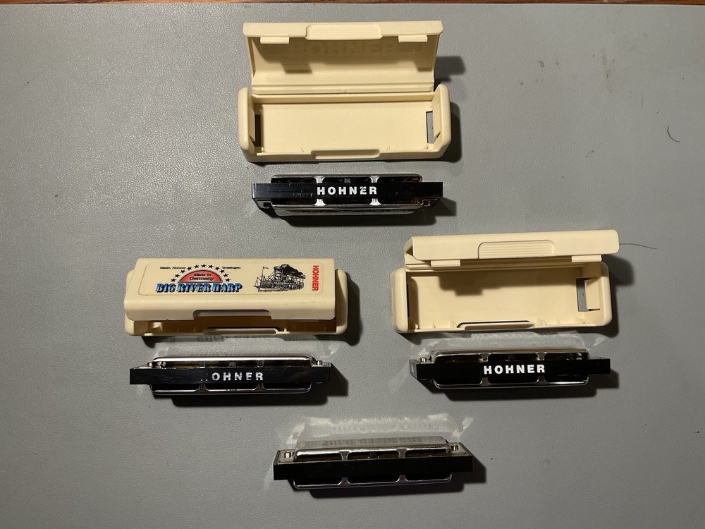 Hohner Big River Harp Harmonica, Multiple Keys, Most W/ Cases