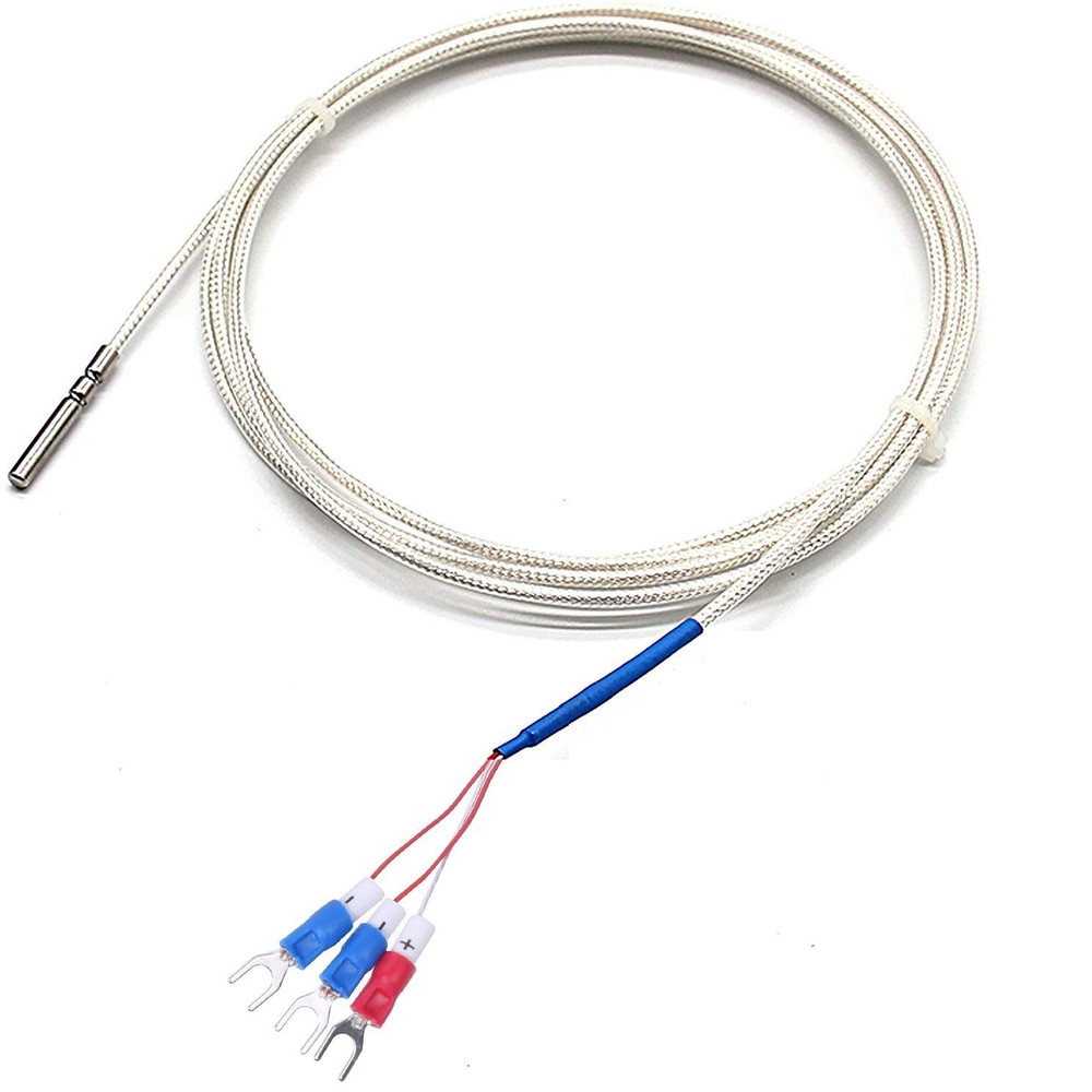 RTD Pt100 Temperature Sensor Probe, Waterproof Stainless Steel Thermistor Three