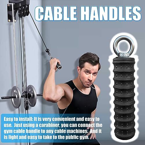 Ergonomic Tricep Rope Pull Down Attachment Upgraded Long Triceps Rope Cable A...