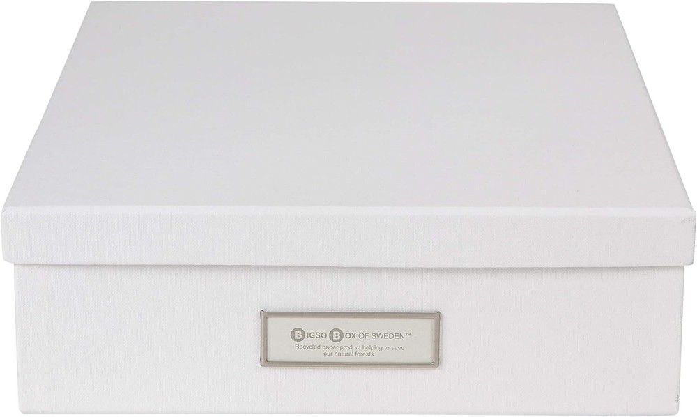 Bigso Oskar Fiberboard Label Frame Document Letter Box | White
