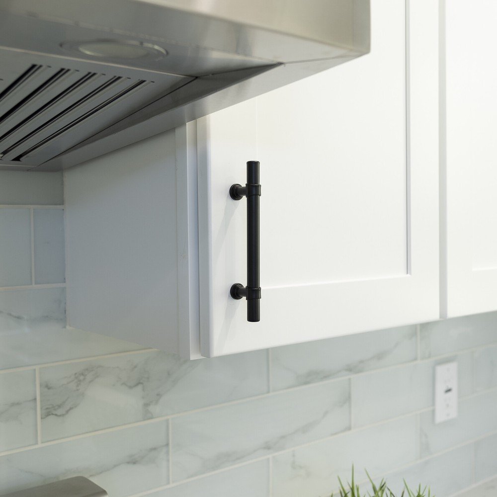 Black Modern Kitchen Cabinet Handles Drawer Bathroom Pulls Knobs Stainless Steel