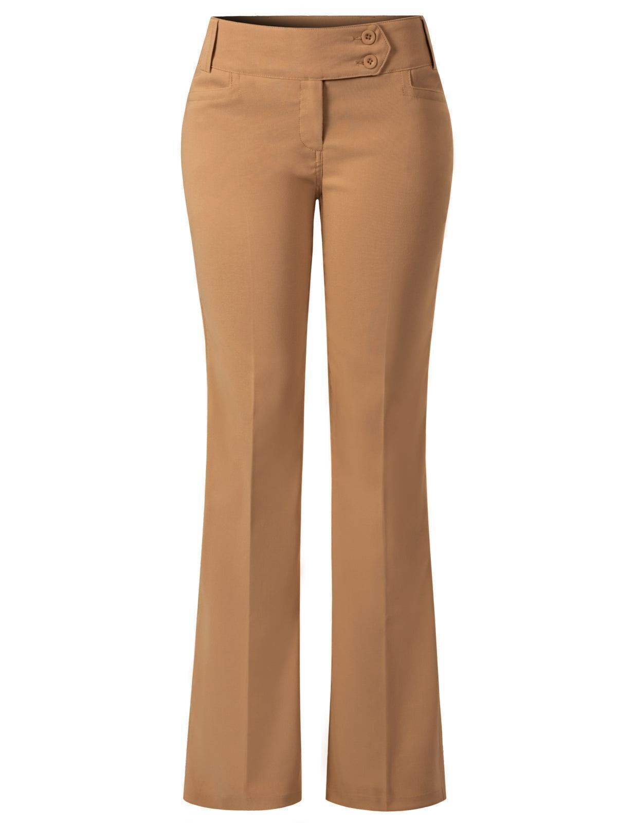 MixMatchy Relaxed Boot-Cut Stretch Office Pants Trousers Slacks