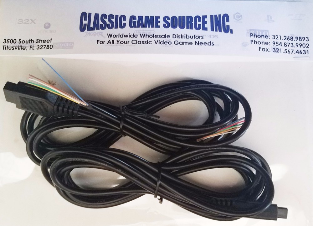 TWO 8FT 9 Pin Replacement cable wire to repair Sega Master System controller