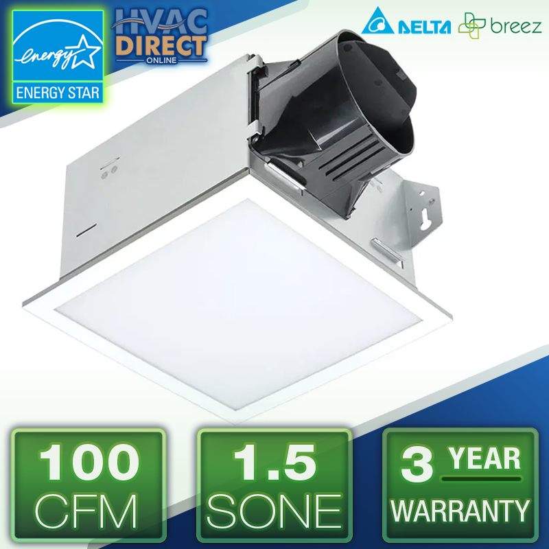 BreezIntegrity - 100 CFM Fan/Edge-lit Dimmable LED Light