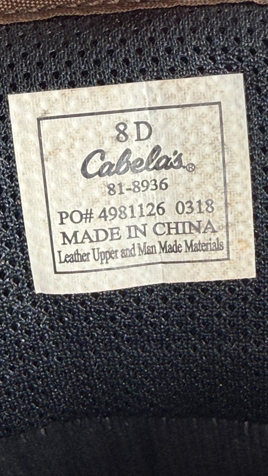 Cabela's 4Most Snake Boots Brown/Black Size 8D Vibram Soles