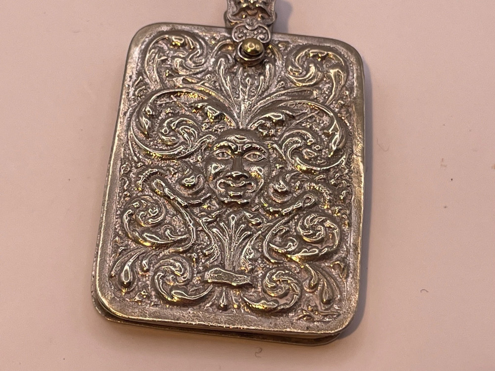 Chatelaine Solid Silver Antique Victorian Continental pin cushion pencil etc