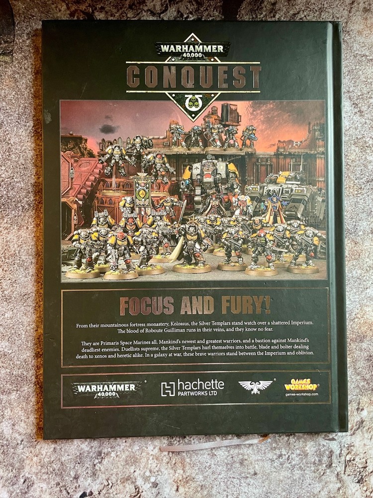 Warhammer 40K Silver Templars Conquest Codex Hardback Book Black Library