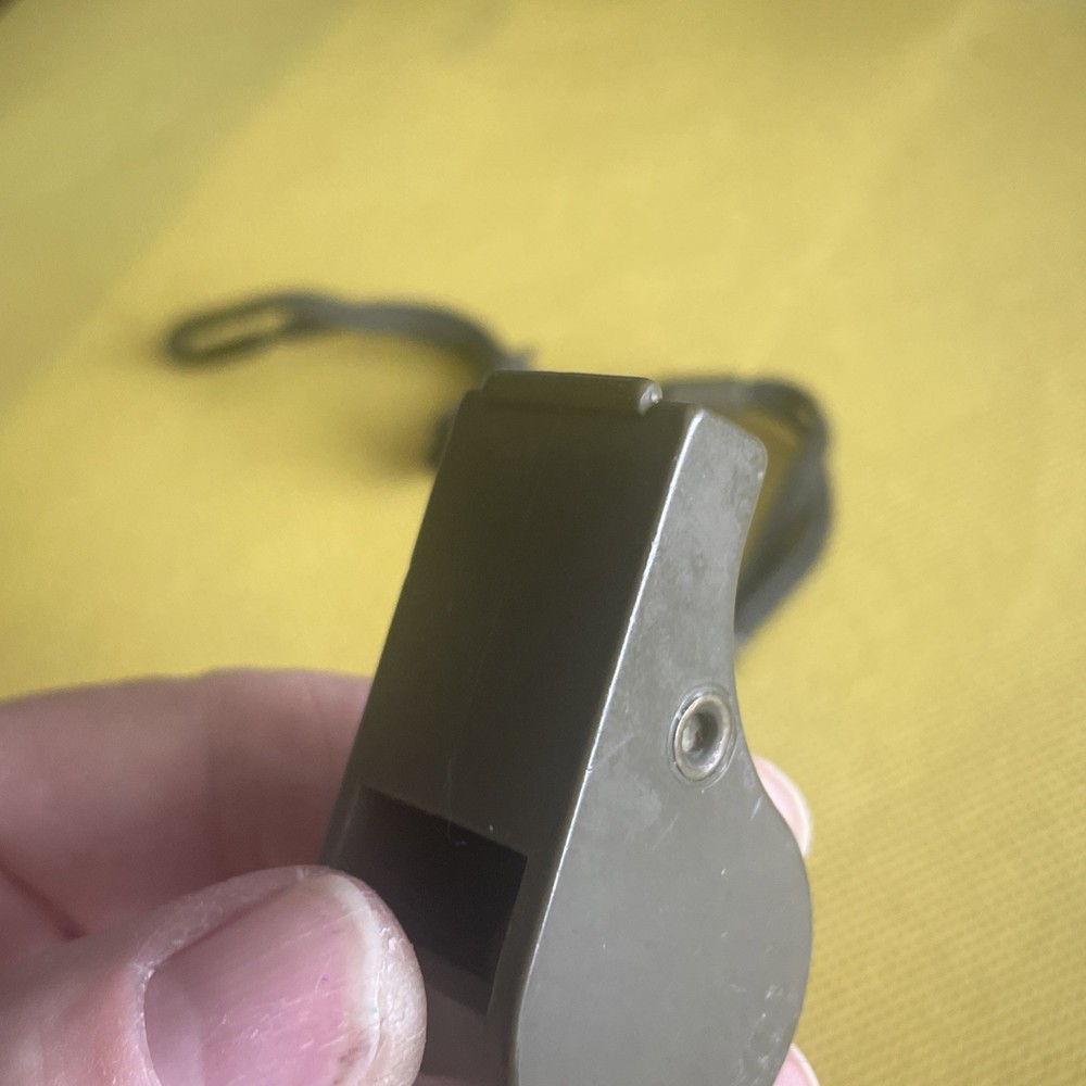 Vintage WW2 U.S. Era OD Green Plastic Whistle Works!