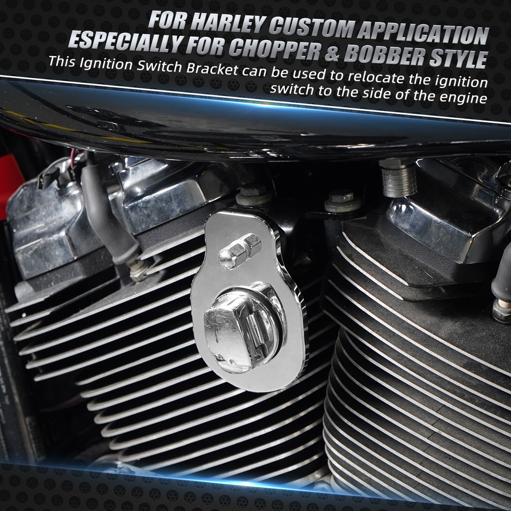 NICECNC Ignition Switch Relocation Bracket For Harley Road King FLHR Police FLHP