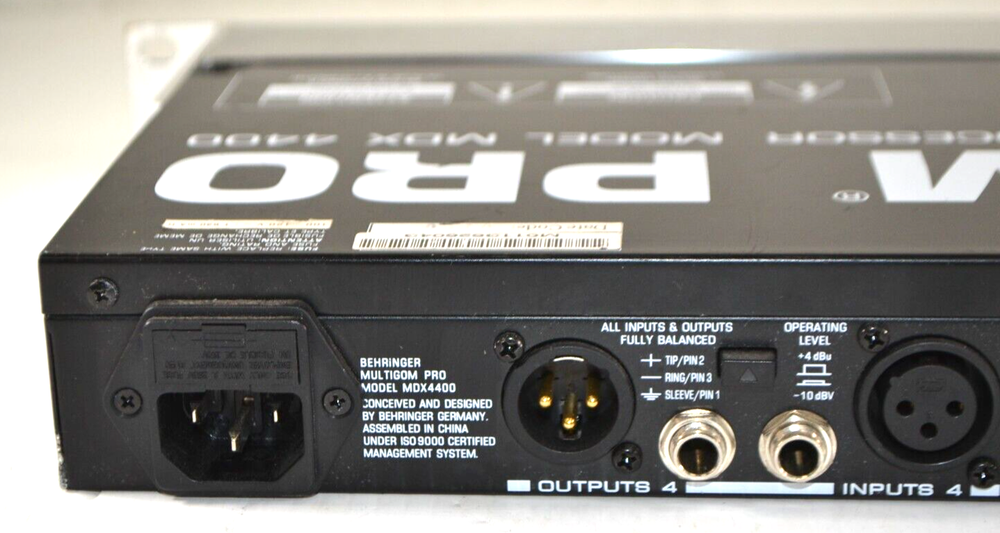 MULTICOM PRO BEHRINGER Audio Interactive Quad Dynamics Processor Model MDX4400