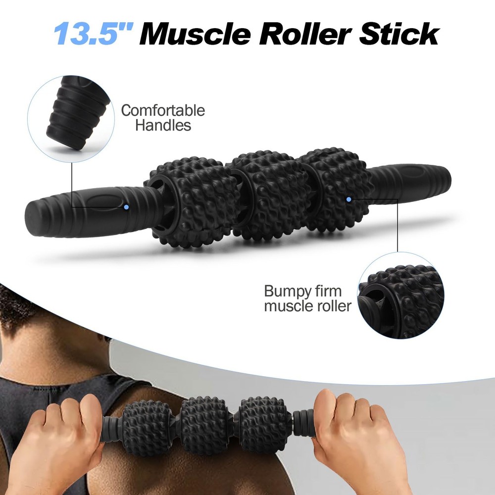 5 in 1 Foam Roller Set Trigger Point Foam Roller, Massage Roller Stick, Massa...