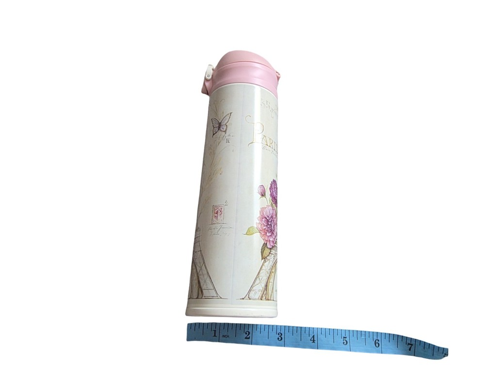 water bottle pink white black Paris Eiffel tower