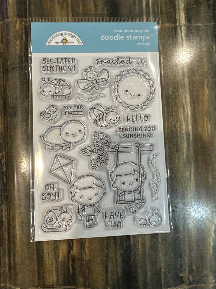 Doodlebug Oh Boy Stamp Set NIP
