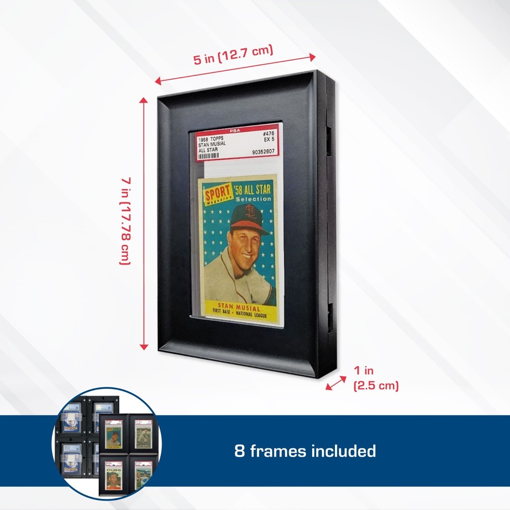 BCW Wall Mountable Interlocking Graded Card Display Frames Black New Pack of 24