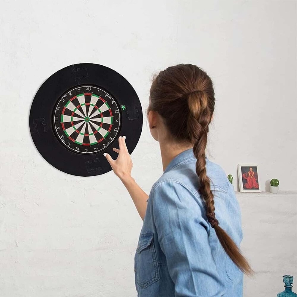 Protective Dartboard Darts Surround Wall Guard Protector Ring Plain Black 71cm ⌀