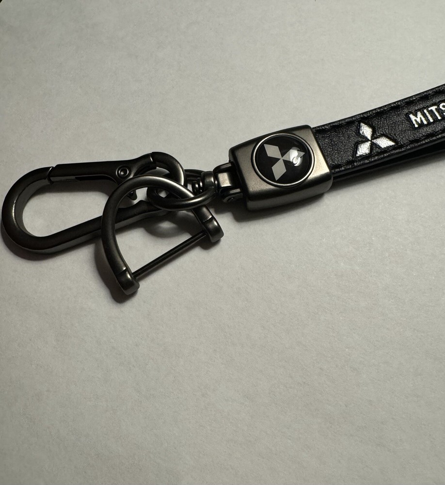 Mitsubishi Genuine Leather Car Keychain