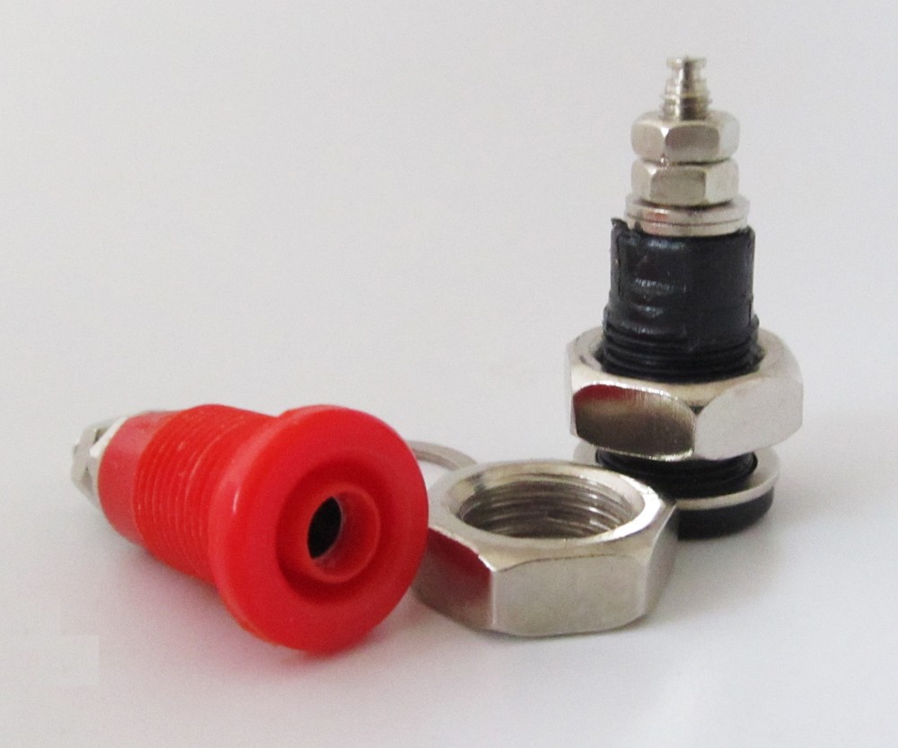1pair High-voltage Terminal Hex Screw Binding Post 4mm Banana Jack Female Socket
