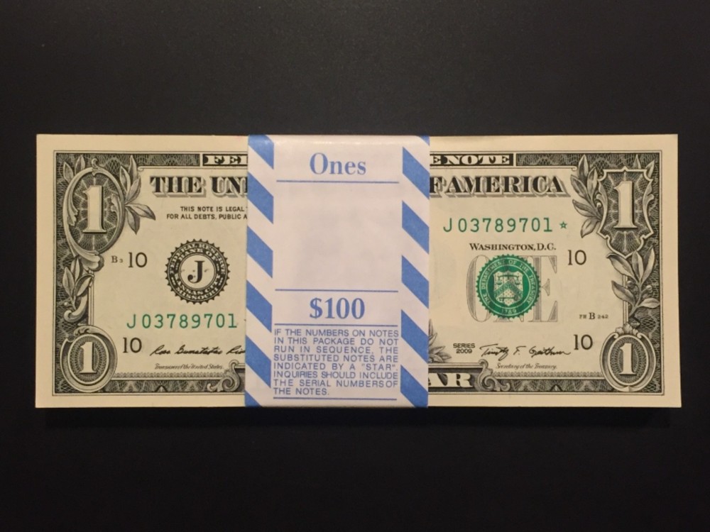 Wow 2009 STAR NOTE $1 Dollar Bill (KANSAS “J”) uncirculated *GEM* Low Print