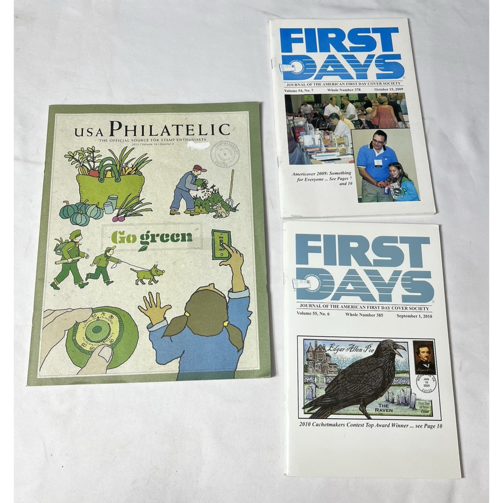 USA Philatelic Stamp Catalog 11 pcs Reference Magazines USPS First Days 2009-11