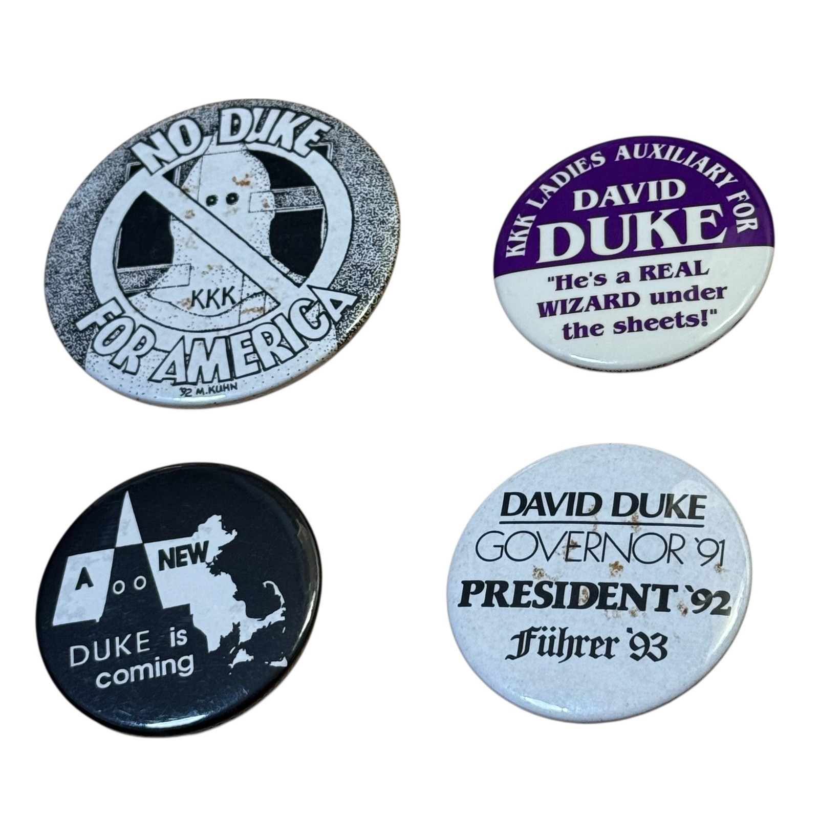 Vintage David Duke Pro Anti Campaign Pinback Buttons Lot 13 1988 92 Political