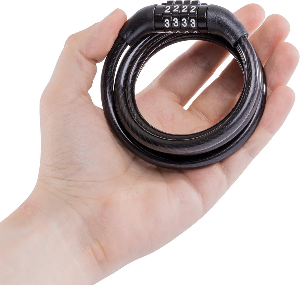 Master Lock Bike Cable with Combination Black, 8143D 1 Pack, Black