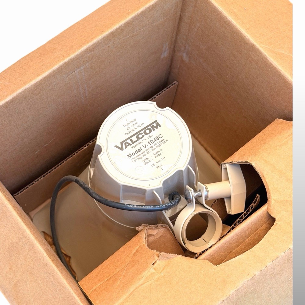 New Read Valcom V-1048c Talkback Paging Horn Beige Missing Mounting Plate #33
