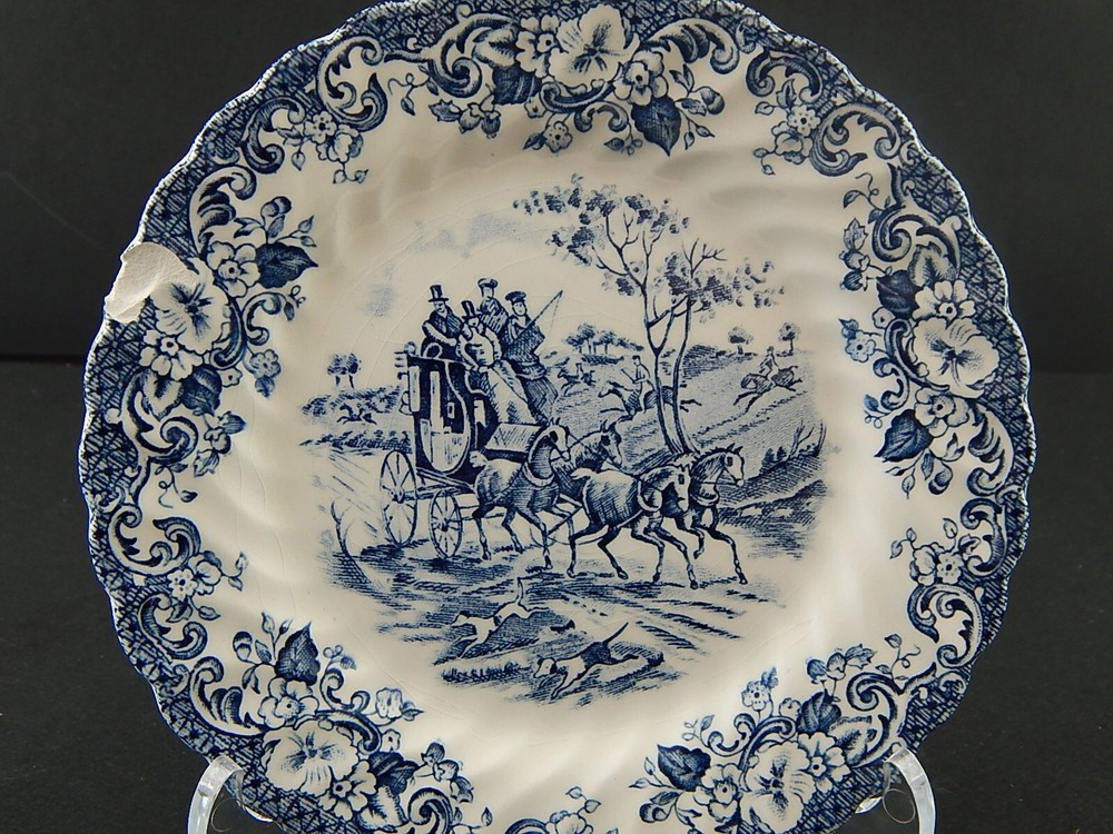 Vintage Authentic Plate 16 Cm Johnson Bros Coaching Scene Defect